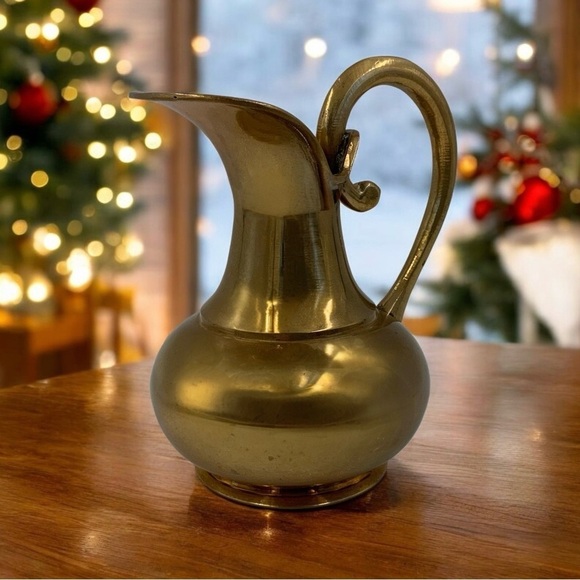 Mid Century Brass Wine Serving Set, Tray, Pitcher And Goblets, Functional Decor - Picture 7 of 10